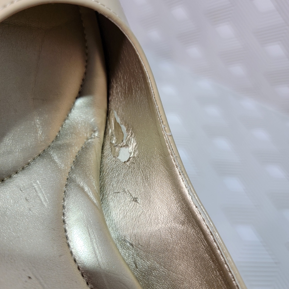Kelly & Katie Isabel Nude Tan Beige Patent Classic Pump Heels Women’s Size 11M. - Picture 8 of 10